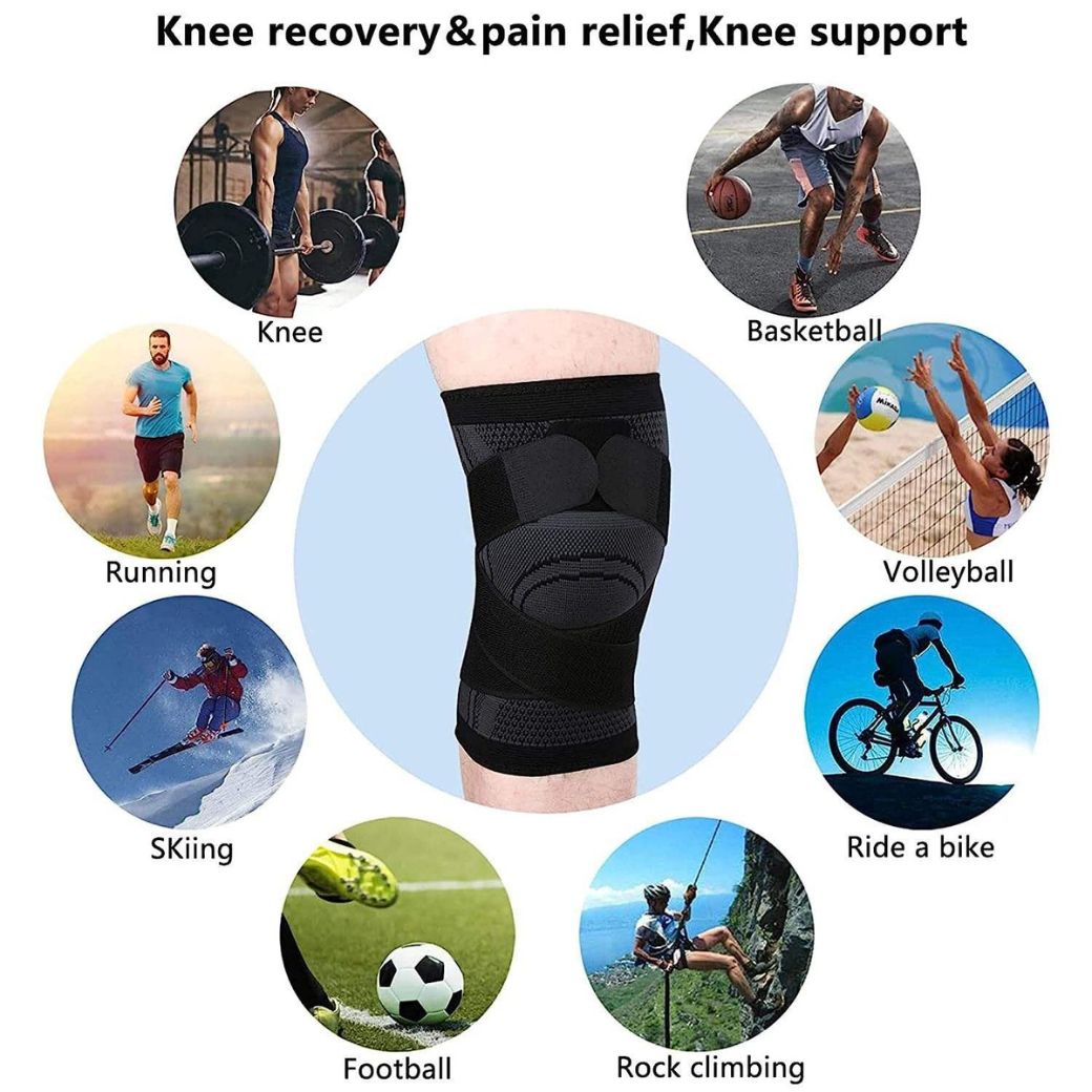 Knee Compression Sleeve with Strap for Pain Relief & Support