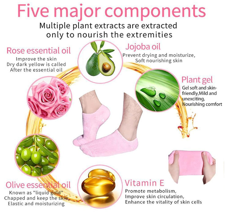 Spa Gel Socks – Moisturizing Silicone Gel Socks for Dry Cracked Feet