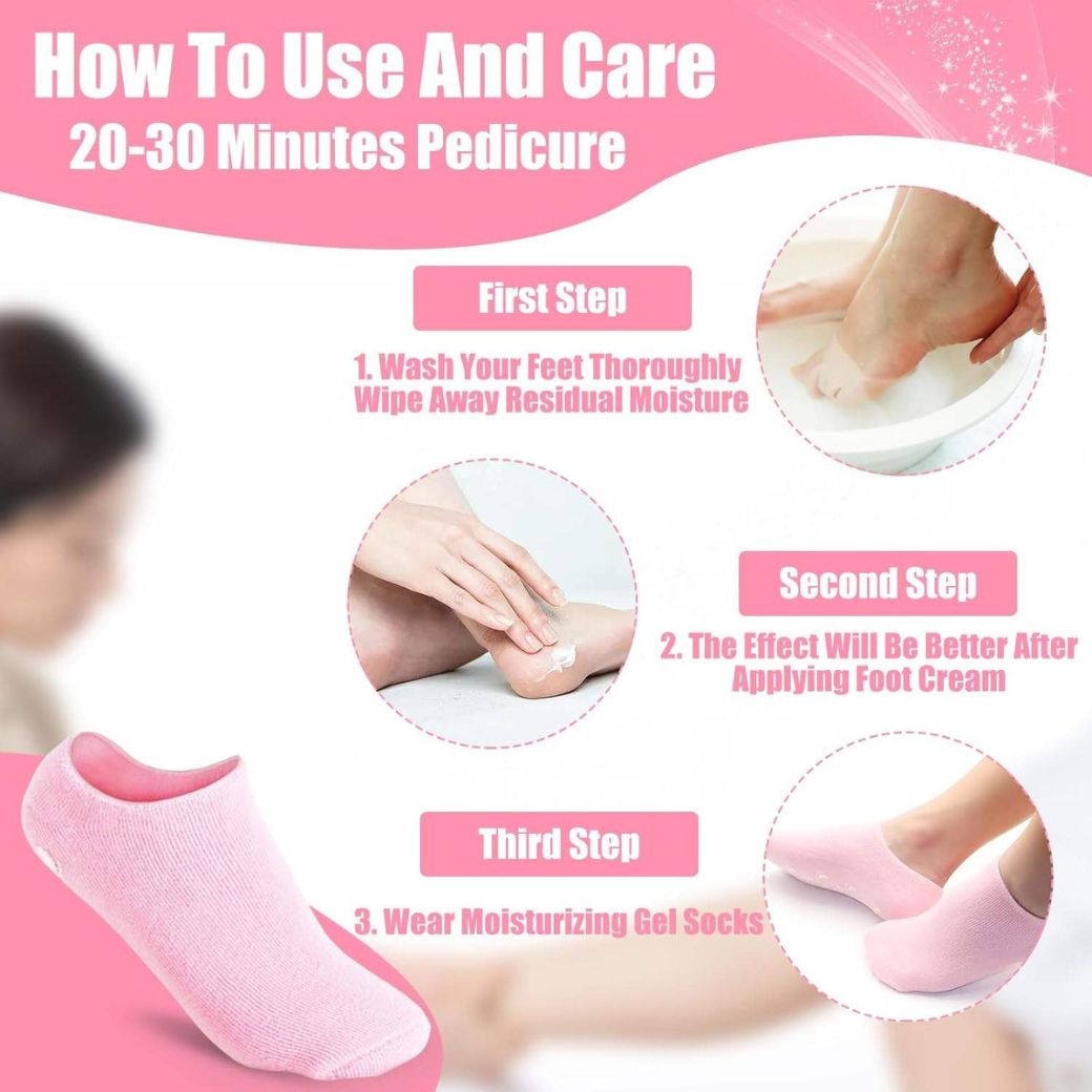 Spa Gel Socks – Moisturizing Silicone Gel Socks for Dry Cracked Feet