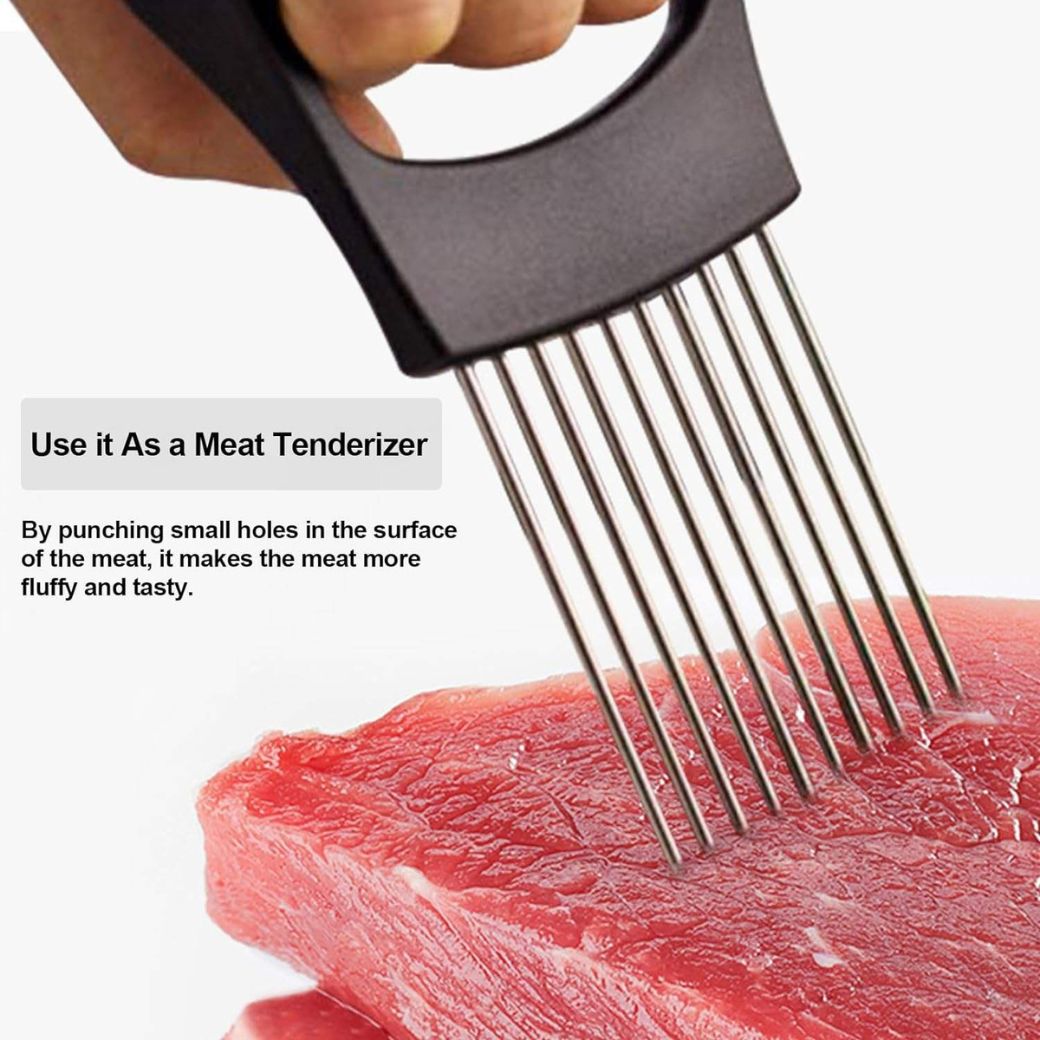 Creative Onion Fork Slicer – Stainless Steel Vegetable & Fruit Cutter Tool