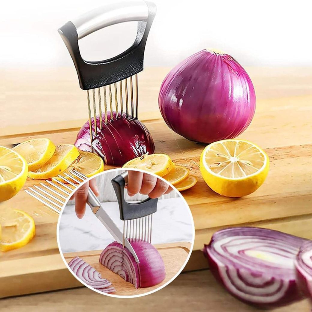 Creative Onion Fork Slicer – Stainless Steel Vegetable & Fruit Cutter Tool