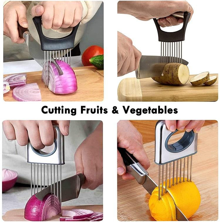 Creative Onion Fork Slicer – Stainless Steel Vegetable & Fruit Cutter Tool