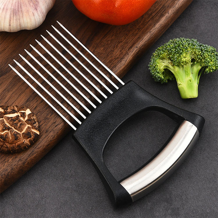 Creative Onion Fork Slicer – Stainless Steel Vegetable & Fruit Cutter Tool