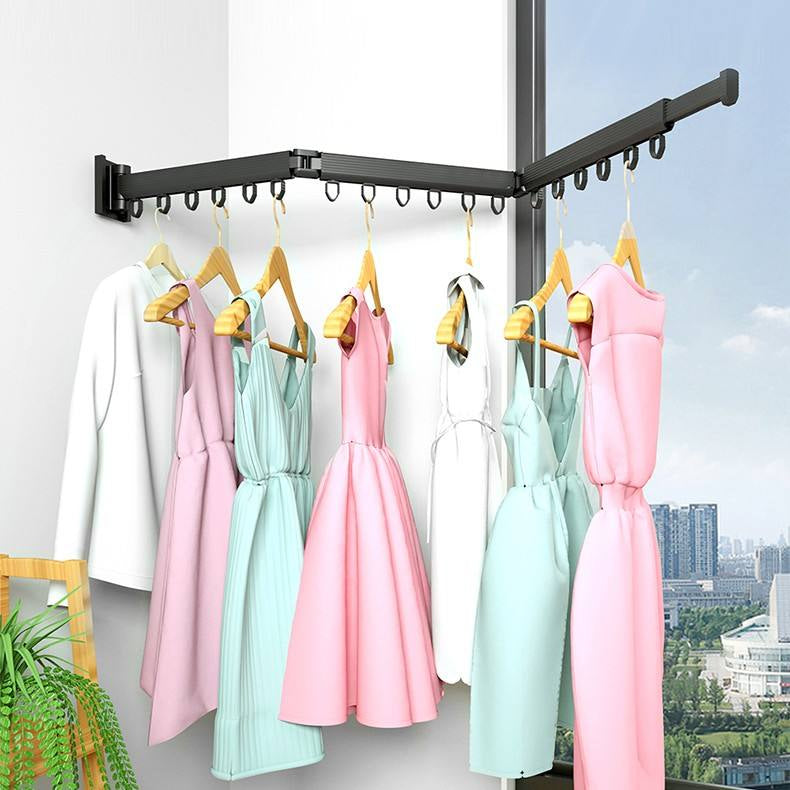 Wall-Mounted Clothes Drying Rack – Thickened Base, Space Saver for Balcony & Laundry
