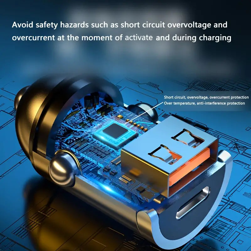 Metal Car Charger – Dual USB Fast Charging