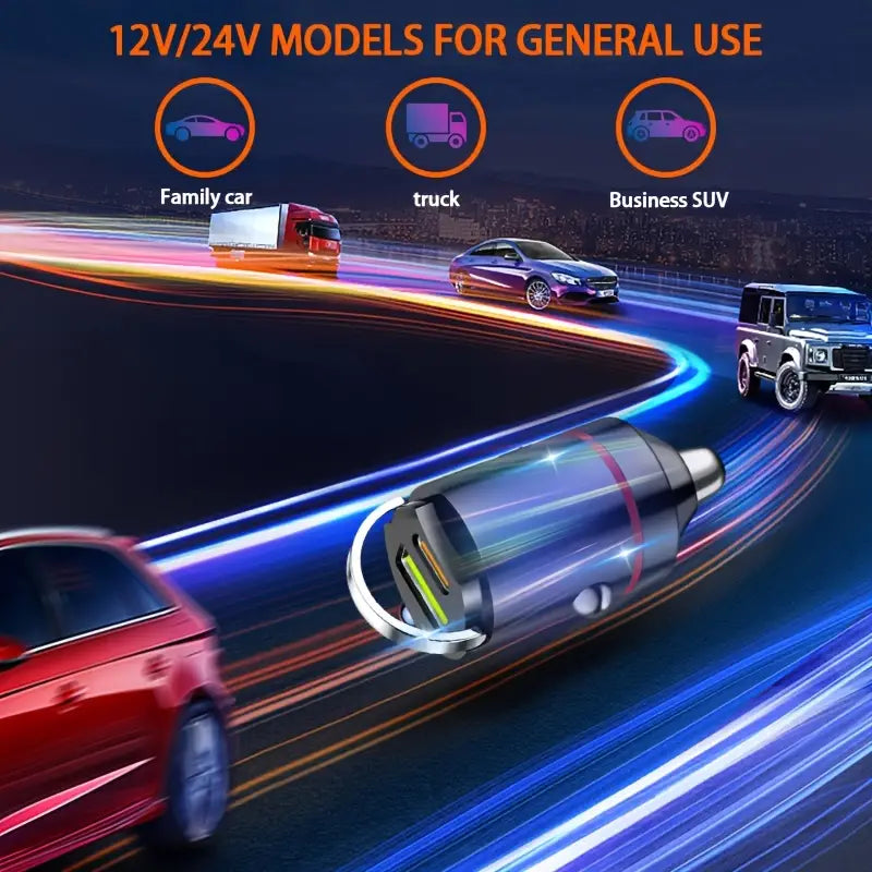 Metal Car Charger – Dual USB Fast Charging