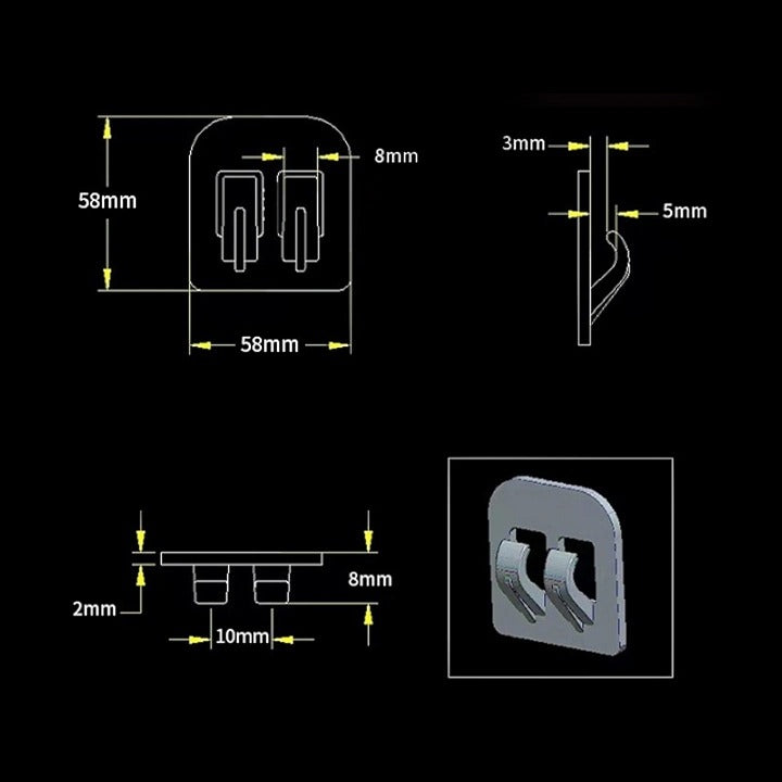 Adhesive Wall Hooks – Multi-Surface Heavy Duty Hooks for Shelves & Hanging (Pack of 5)