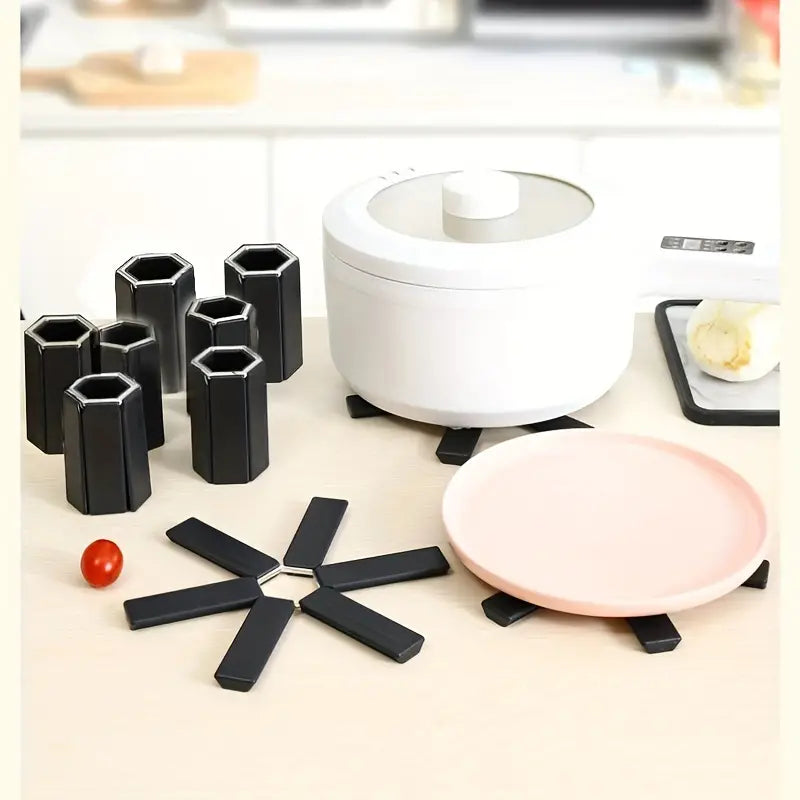 Foldable Heat Insulation Pads - Non-Slip Trivet Mats | Expandable, High-Temperature Resistant, Multifunctional Hot Pot Holders