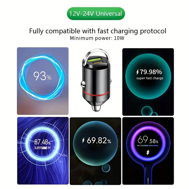 Metal Car Charger – Dual USB Fast Charging
