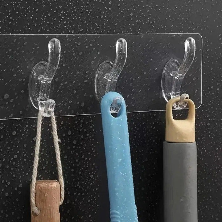 3-Piece Adhesive Hook Strip – No Drilling Wall Hooks for Kitchen & Bath(Pack of 2)