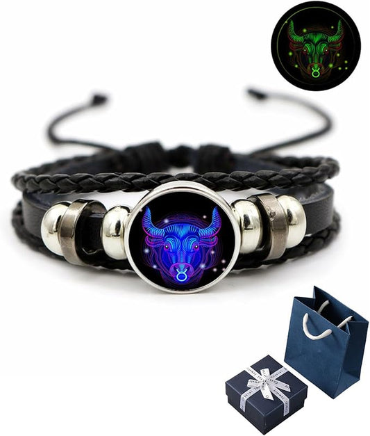 Zodiac Cosmic Leather Bracelet – Personalized for Every Star Sign