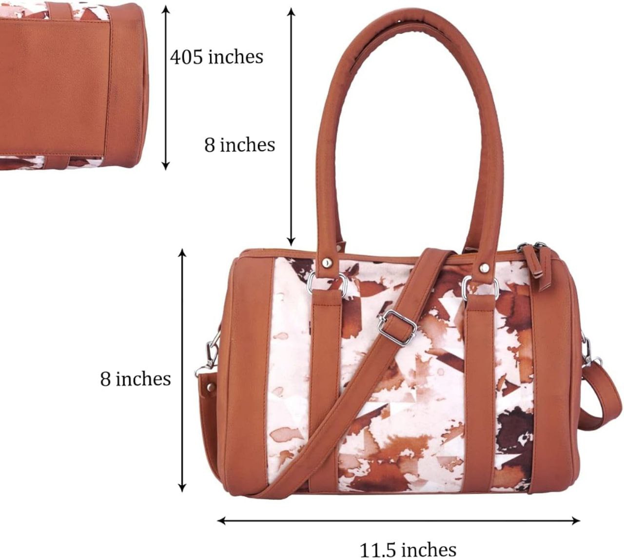 Women's Leather Round Duffel Bag