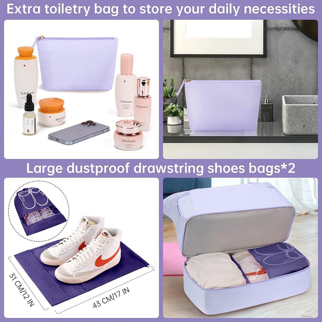 Smart Travel Bag | USB, Wet Pocket & Shoe Space