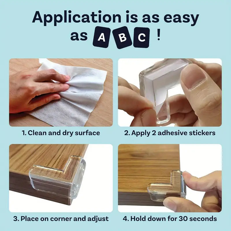 Clear Corner Protectors - Safety Bumpers for Sharp Edges