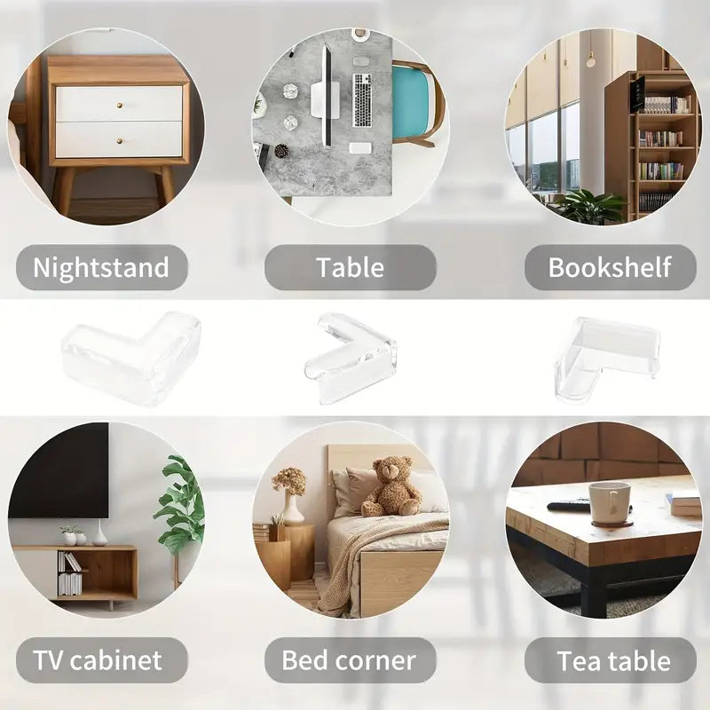 Clear Corner Protectors - Safety Bumpers for Sharp Edges