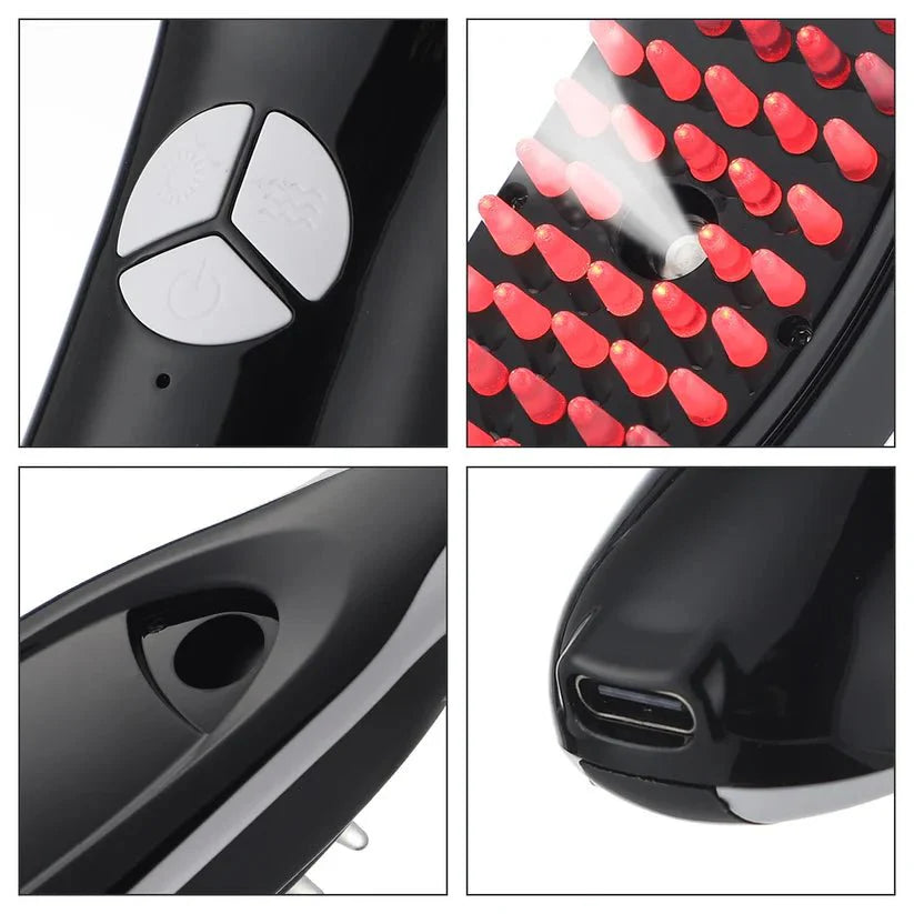 Rechargeable LED Comb For Hair Therapy & Growth