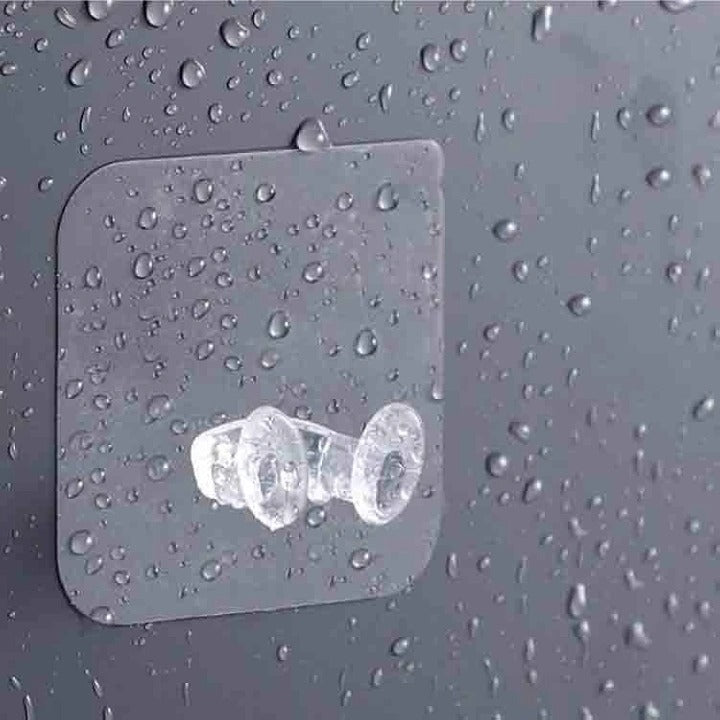 Transparent Adhesive Hook – Removable Holder for Toothbrushes & Power Plugs (Pack of 5)