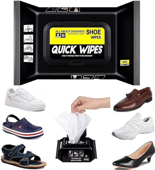 Natural Sneaker & Shoe Cleaner Wipes - 1 Packs of 80