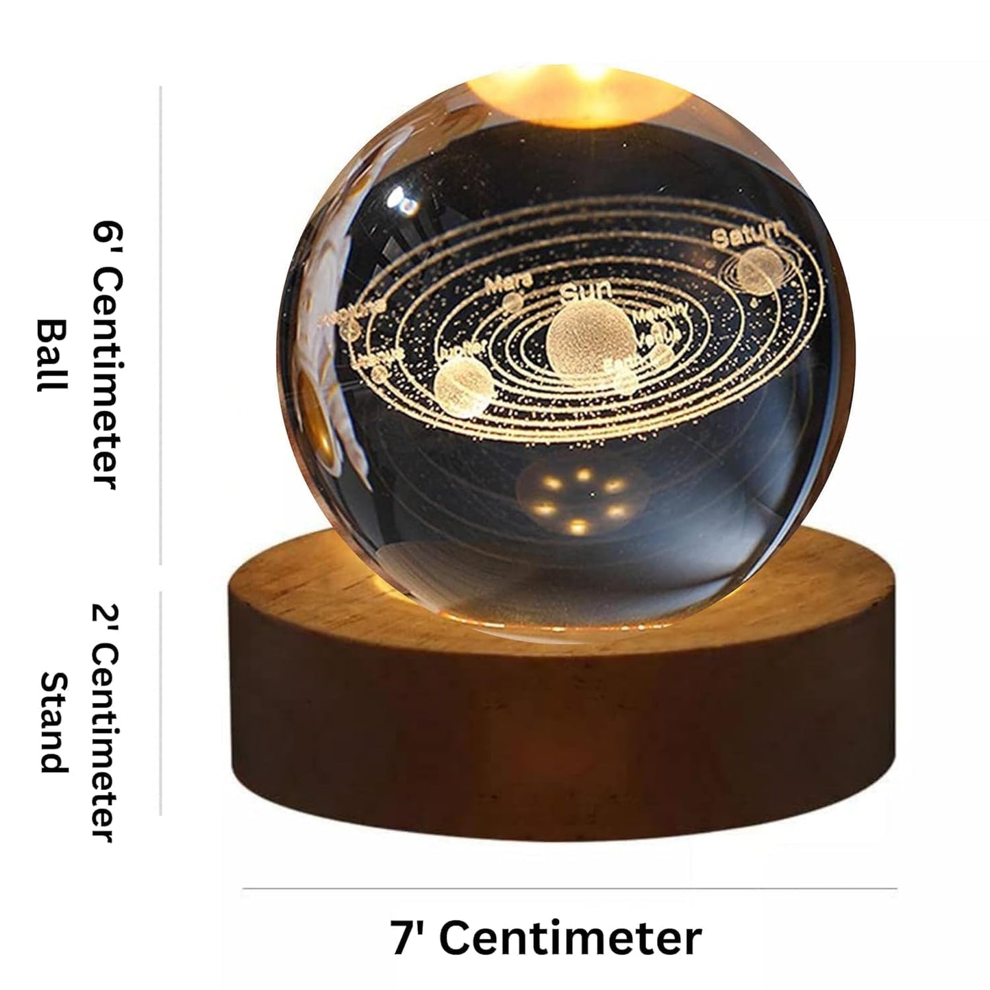 3D Crystal Ball Solar System Night Lamp | Cosmic Elegance for Your Room