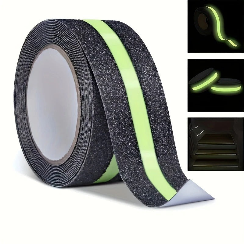 Anti-Slip Safety Grip Tape with High Visibility Glow , Ideal For Stairs & Floors-2 Inch x 5 Meters